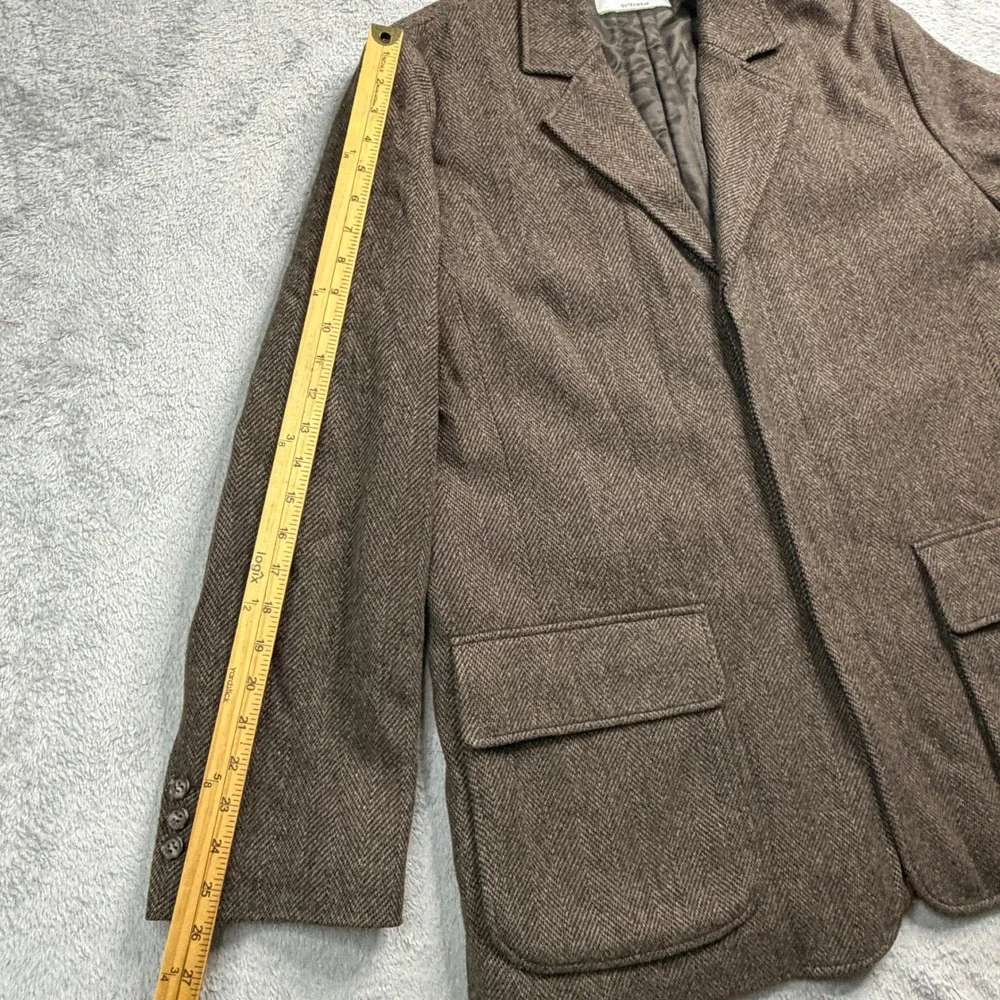 Joseph Abboud Outerwear Mens Large Brown Herringbone 100% Wool Blazer Jacket EUC